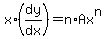 x%2A%28dy%2Fdx%29+=+n%2AAx%5En