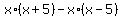 x%2A%28x%2B5%29-x%2A%28x-5%29