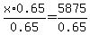 x%2A0.65%2F0.65+=5875%2F0.65