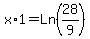 x%2A1=Ln%2828%2F9%29