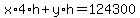 x%2A4%2Ah%2By%2Ah=124300