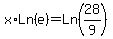 x%2ALn%28e%29=Ln%2828%2F9%29
