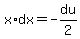 x%2Adx=-du%2F2