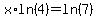 x%2Aln%284%29=ln%287%29