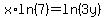 x%2Aln%287%29+=+ln%283y%29