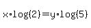 x%2Alog%28%282%29%29+=+y%2Alog%28%285%29%29