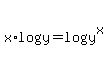 x%2Alog%28y%29+=+log%28y%5Ex%29
