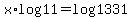 x%2Alog11+=+log+1331