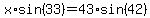 x%2Asin%2833%29+=+43%2Asin%2842%29
