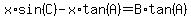 x%2Asin%28C%29-x%2Atan%28A%29=B%2Atan%28A%29