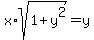 x%2Asqrt%281%2By%5E2%29=y