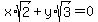 x%2Asqrt%282%29%2By%2Asqrt%283%29=0