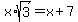 x%2Asqrt%283%29++=x%2B+7