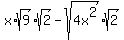 x%2Asqrt%289%29%2Asqrt%282%29-sqrt%284x%5E2%29%2Asqrt%282%29