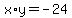 x%2Ay=-24
