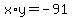 x%2Ay=-91