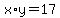 x%2Ay=17