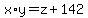 x%2Ay=z%2B142