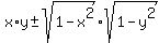 x%2Ay+%2B-+sqrt%281-x%5E2%29%2Asqrt%281-y%5E2%29