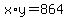 x%2Ay+=+864