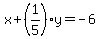 x%2B%281%2F5%29y=-6