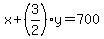 x%2B%283%2F2%29y=700
