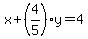 x%2B%284%2F5%29y+=+4