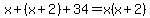 x%2B%28x%2B2%29%2B34=x%28x%2B2%29