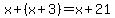 x%2B%28x%2B3%29=x%2B21