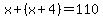 x%2B%28x%2B4%29=110