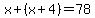 x%2B%28x%2B4%29=78