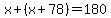 x%2B%28x%2B78%29=180