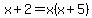 x%2B+2+=+x%28x%2B+5%29+