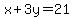 x%2B+3y+=+21