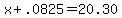 x%2B.0825=20.30