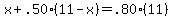 x%2B.50%2811-x%29=.80%2811%29