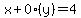 x%2B0%28y%29=4