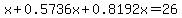x%2B0.5736x%2B0.8192x=26