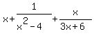 x%2B1%2F%28x%5E2-4%29+%2B+x%2F%283x%2B6%29