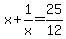 x%2B1%2Fx=25%2F12