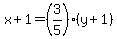 x%2B1=%283%2F5%29%28y%2B1%29
