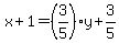 x%2B1=%283%2F5%29y%2B3%2F5