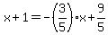 x%2B1=-%283%2F5%29x%2B9%2F5