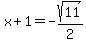 x%2B1=-sqrt%2811%29%2F2