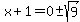 x%2B1=0%2B-sqrt%289%29