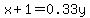 x%2B1=0.33y+
