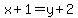 x%2B1=y%2B2