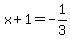 x%2B1+=+-1%2F3