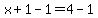 x%2B1-1+=+4-1