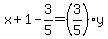 x%2B1-3%2F5=%283%2F5%29y